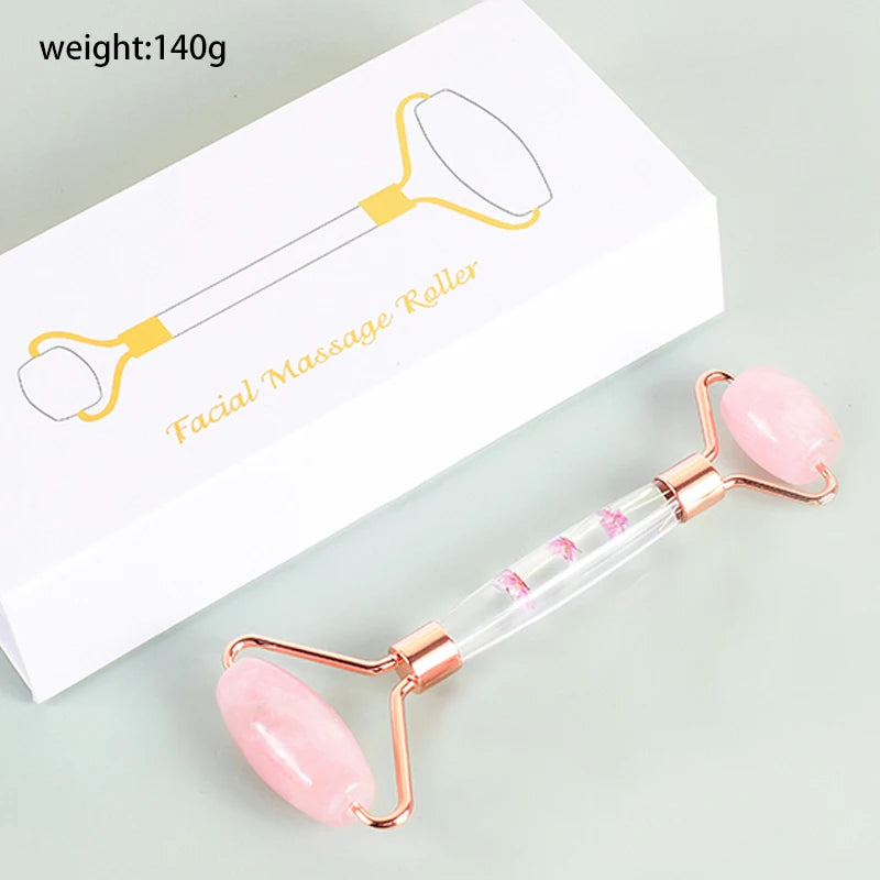 Emberna Rose Quartz Facial Roller & Gua Sha Set — view 12