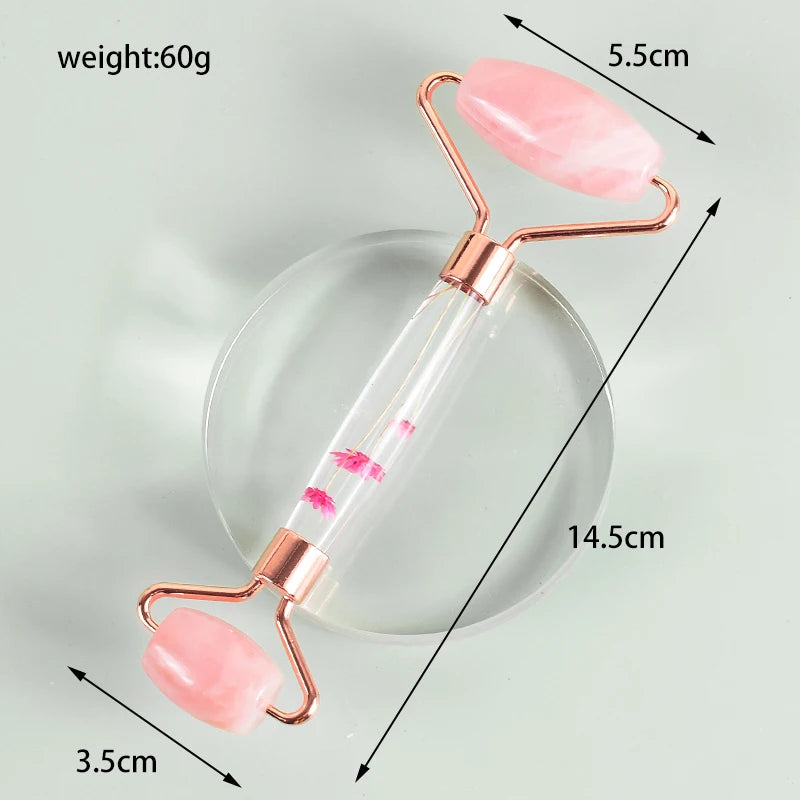 Emberna Rose Quartz Facial Roller & Gua Sha Set — view 7