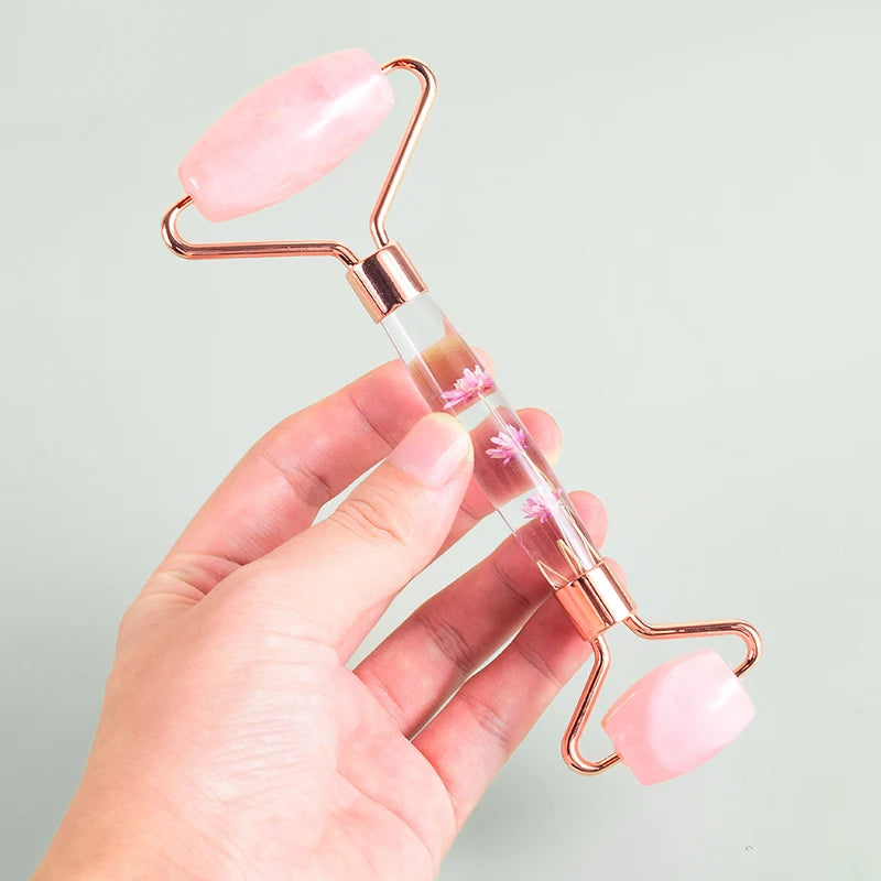 Emberna Rose Quartz Facial Roller & Gua Sha Set — view 3