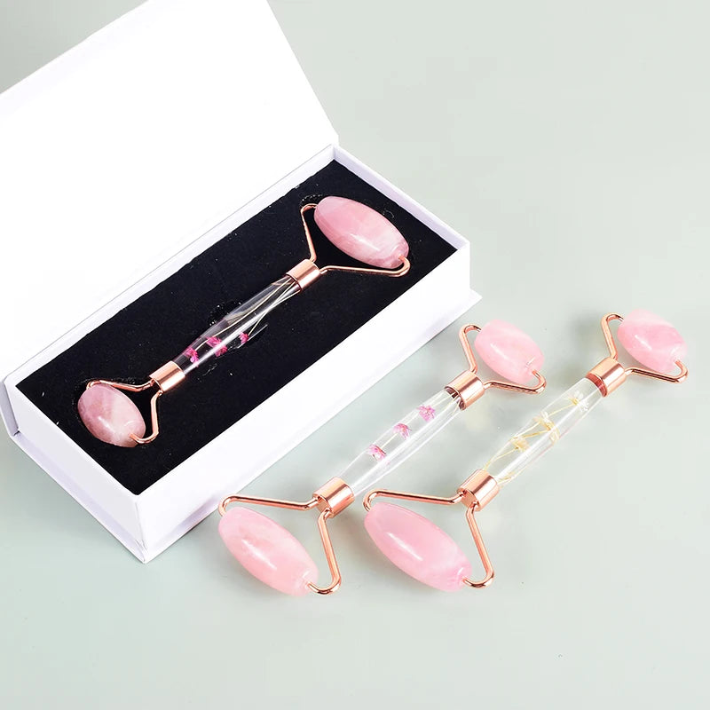 Emberna Rose Quartz Facial Roller & Gua Sha Set — view 2