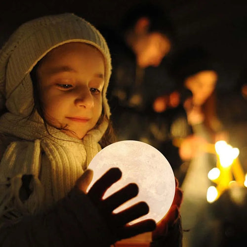Emberna Moon Lamp — warm glow at night on desk